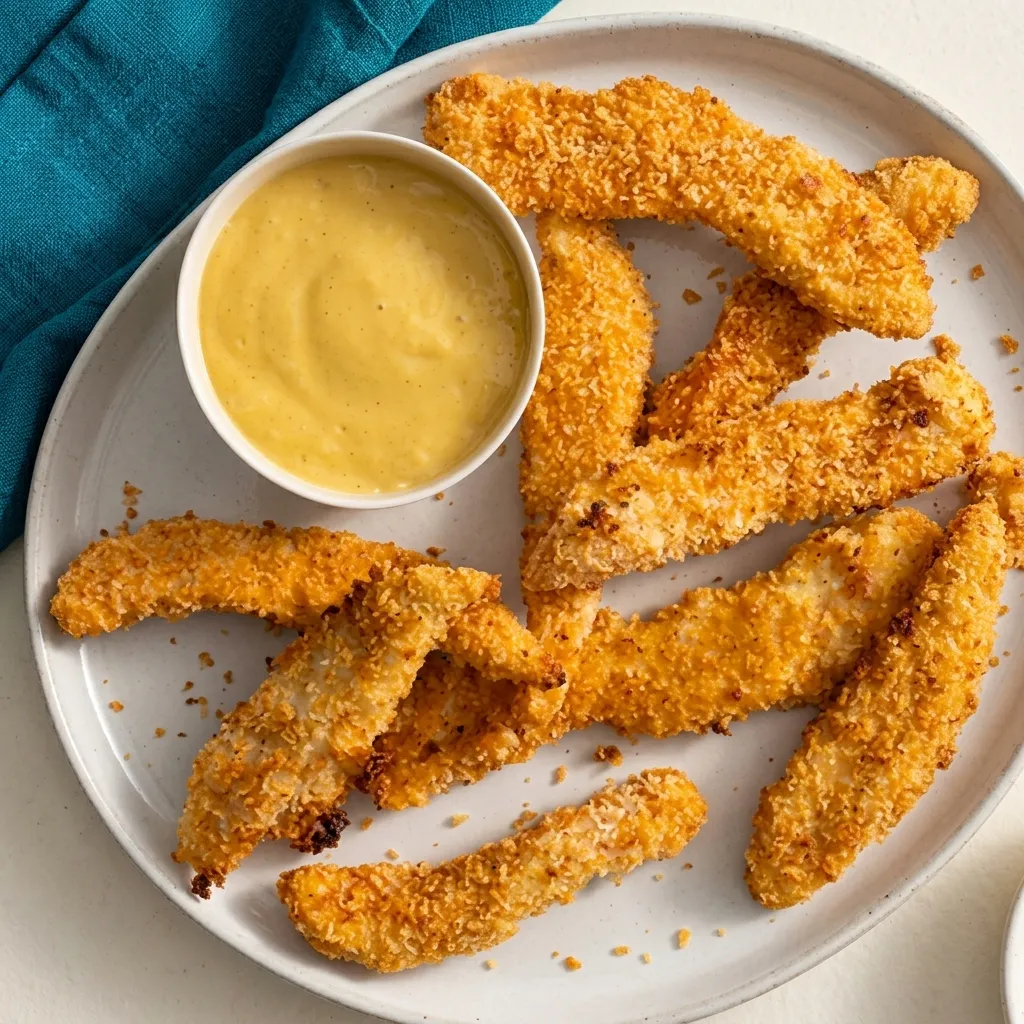 Chicken fingers at Zillionaires Café & Bar Edmonton - golden breaded chicken strips with dip