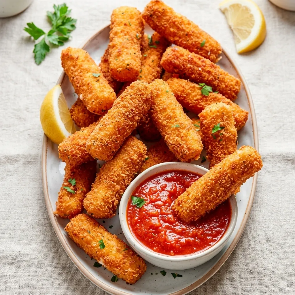 Mozza sticks at Zillionaires Café & Bar Edmonton - golden fried mozzarella sticks with dip