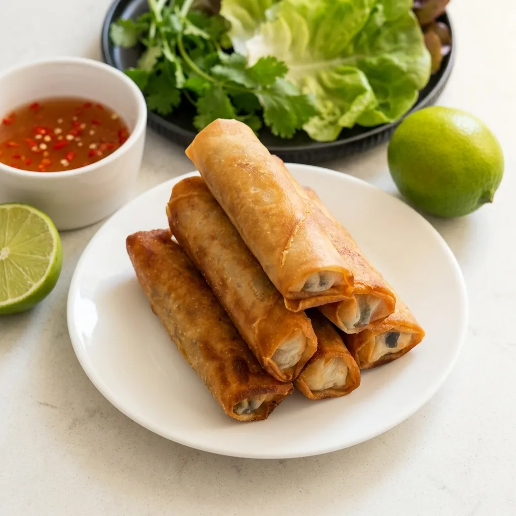 Spring rolls at Zillionaires Café & Bar Edmonton - crispy golden spring rolls on fresh greens